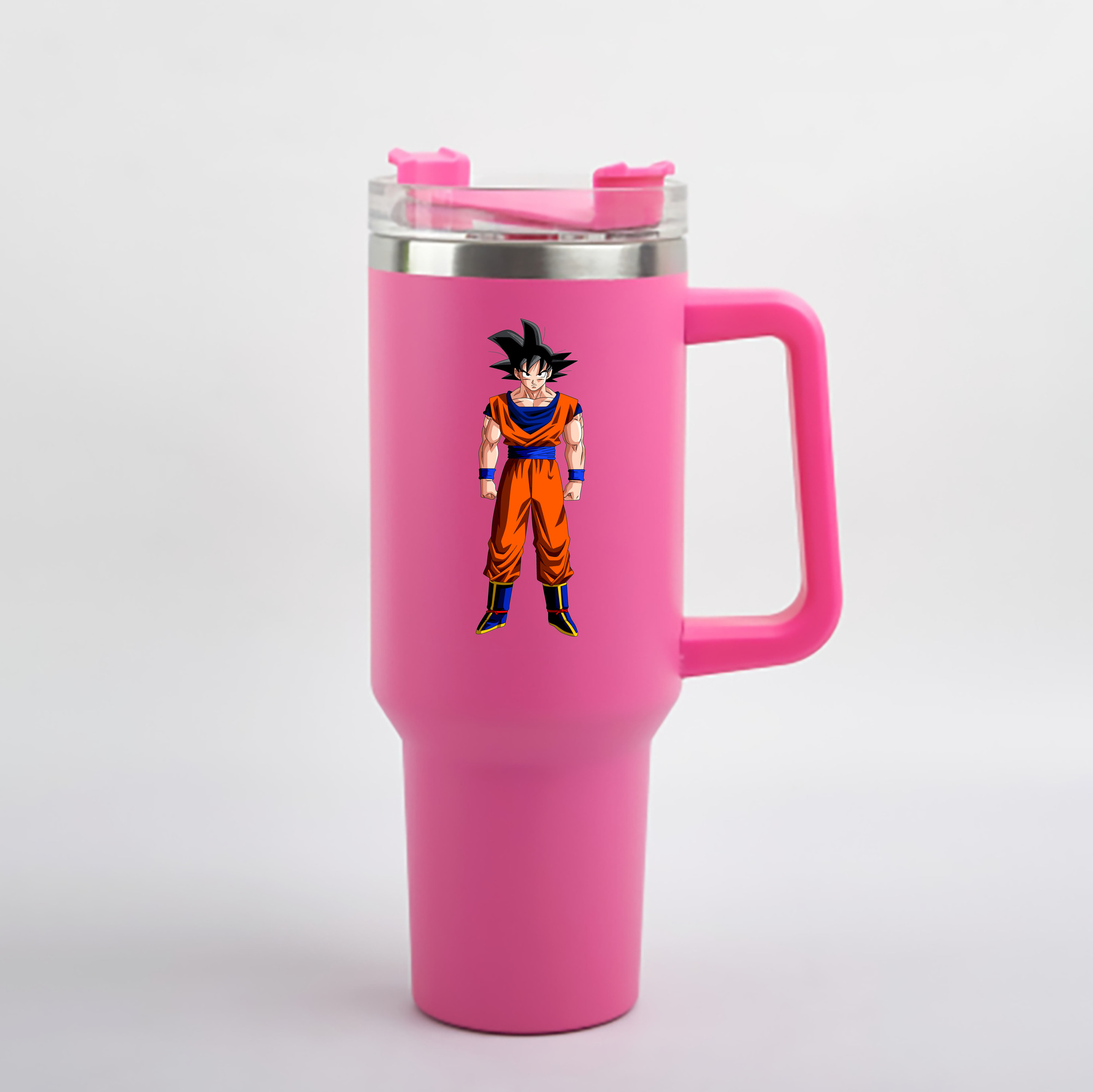 （画像用） ドラゴンボール 孫悟空（そん ごくう）Son Goku カカロット DRAGON BALL Kakarotto 1200mL車用タンブラー - クリスタルステッカー（プラスチックストロー付き）